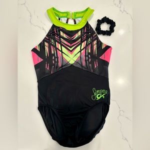 GK elite gymnastics leotard (Simone Biles) and matching scrunchie